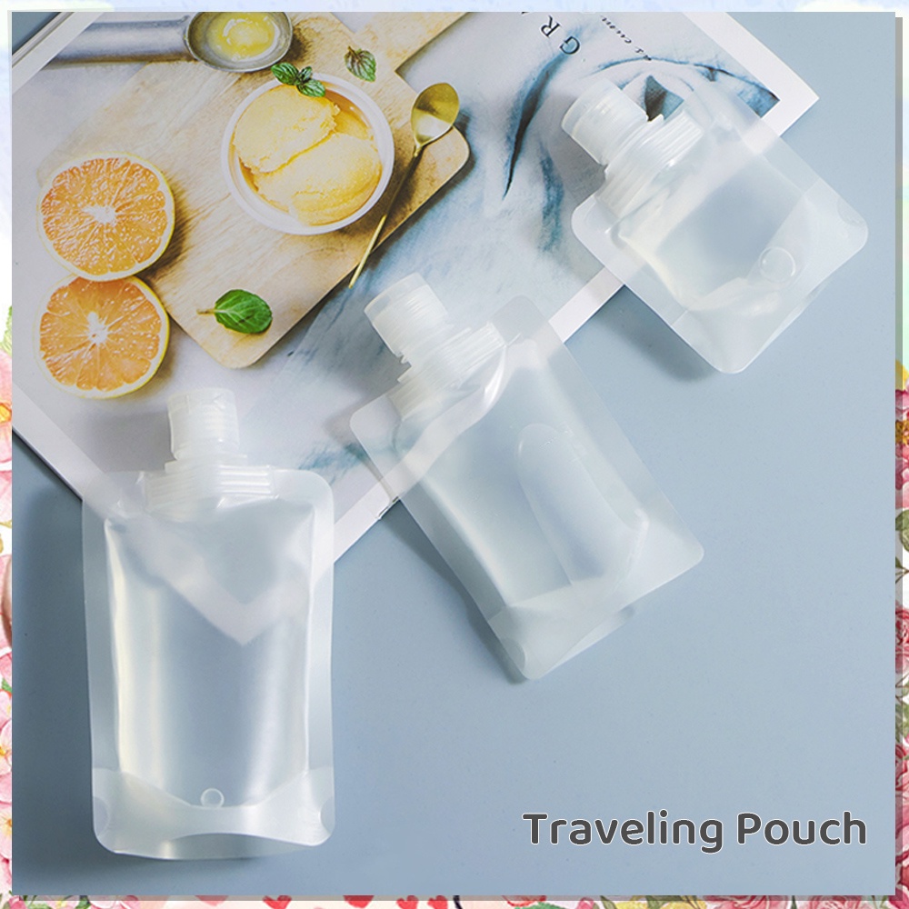Travel Pouch Frosted Kecil Lotion &amp; Spray Transparan Korea Lucu Botol Reffil Sabun  Botol Reffil Kawaii Lucu