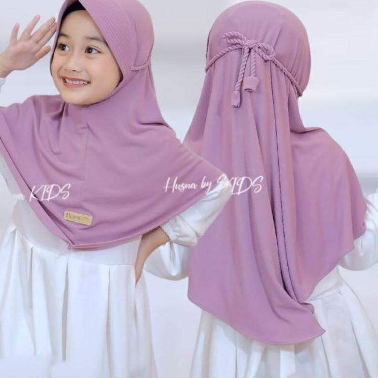 READY H86 Jilbab Anak Bergo Pet Ropel Milea Tali Kepang 3 - 12 Tahun Original By. AL-COLLECTION Hija