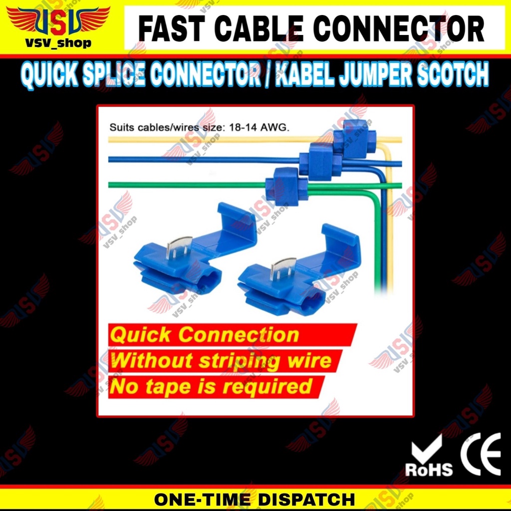 Konektor kabel listrik Jumper KUNING Scotch Lock Quick Cable Connector Sambungan Kabel