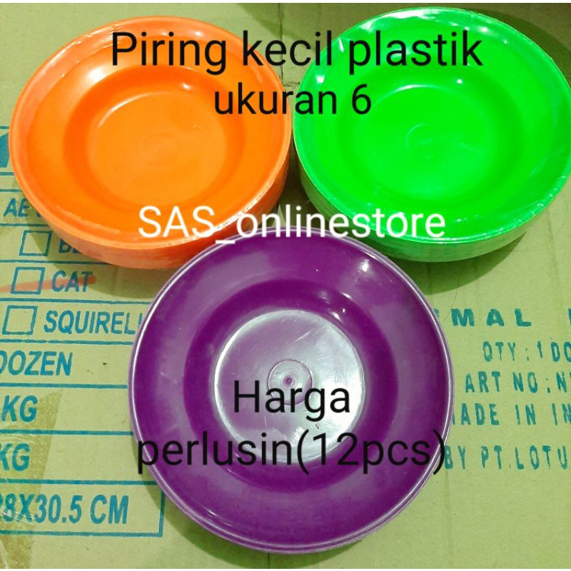 Piring kecil plastik ukuran 6/Pepiringan plastik 1Lusin(12pcs)