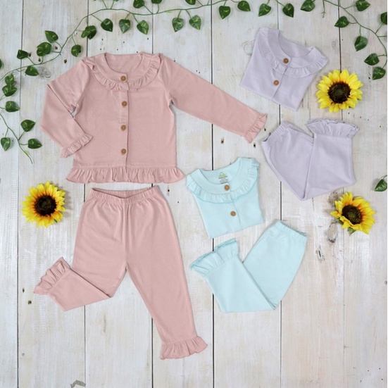 Bamboo and Bub Luna Pajamas - Sleep Suit Baju Tidur Anak Bayi Lengan Panjang Piyama Sleepsuit Baju Tidur