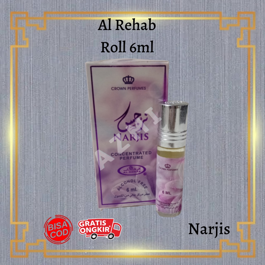 Parfum AL Rehab Narjis ROLL 6ML Original Asli Saudi Arabia