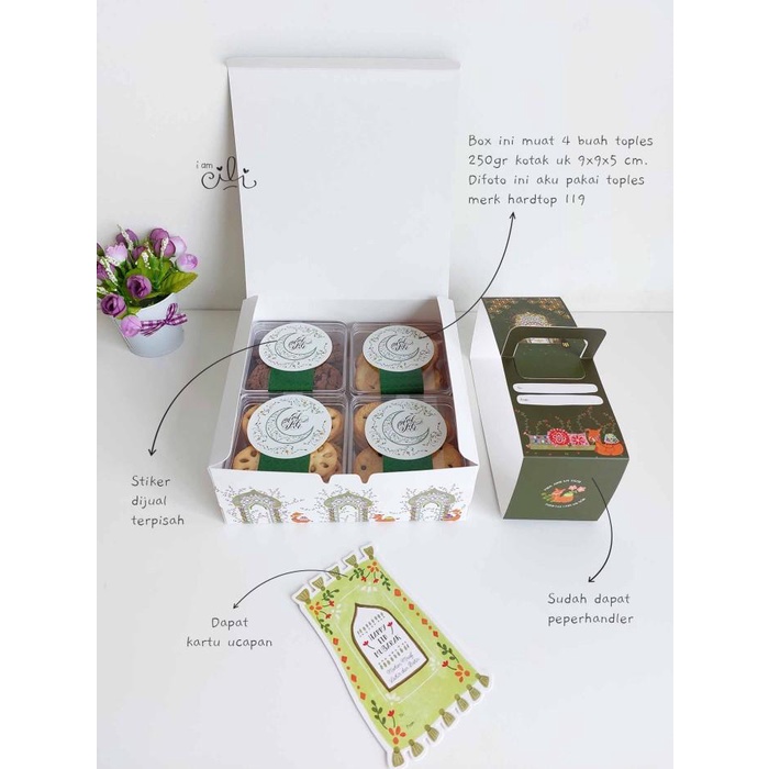 

(Box Berkah20)Box Kotak Kue Lebaran Idulfitri 20 X 20 X 8 (Isi 10 Set) 090
