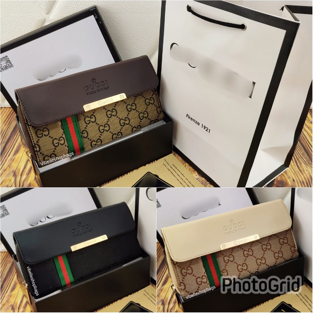 Dompet GU**I PLAT BESI PREMIUM BAHAN KANVAS TEBEL FREE BOX + PAPERBAG - DOMPET PANJANG 1 REST FULL EMBOSS - DOMPET TUTUP Gc BENDERA FREE BOX + PAPERBAG - Dompet Panjang Resleting 1 Model Tutup nagitabags 0562