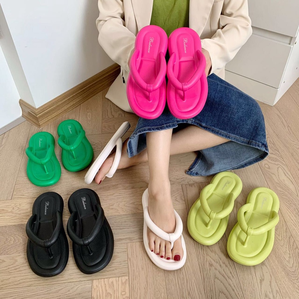 CUCI GUDANG TOPGROSIR TG1605 Sandal Jepit Wanita Import Terbaru Model Polos Banyak Warna