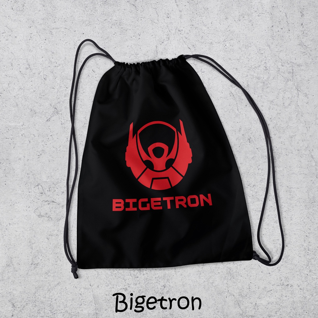 Tas Serut / String Bag Anti Air TERLENGKAP - Tas Ransel Serut Tas Olahraga Tas Sekolah Tas Serut Waterproof Pria Dan Wanita Tas Polos - Custom Bisa COD - P3-BIGETRON