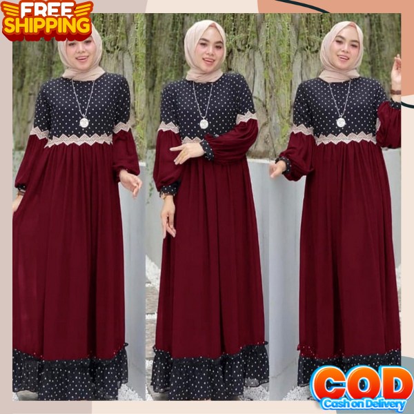 Baju Gamis Gamis Lebaran Wanita Perempuan Narenda Maxy Dress Mewah Gsmis Baju Muslimah Jumbo Premium