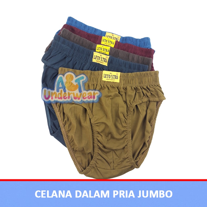 AT384- 3 PCS LX Celana Dalam Pria Jumbo/CD Polos Pria/CD Pria Jumbo Dewasa