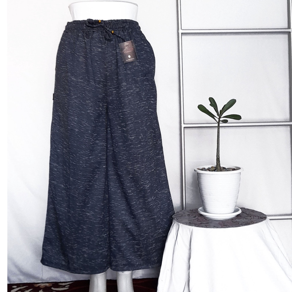 kulot jumbo berbahan twotone serat kayu premium celana panjang wanita big size kekinian highwaist murah