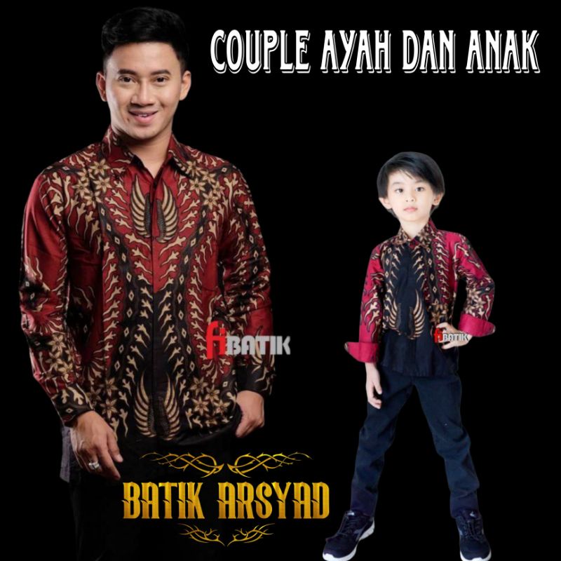 baju batik couple ayah dan anak/kemeja batik ayah dan anak size jumbo