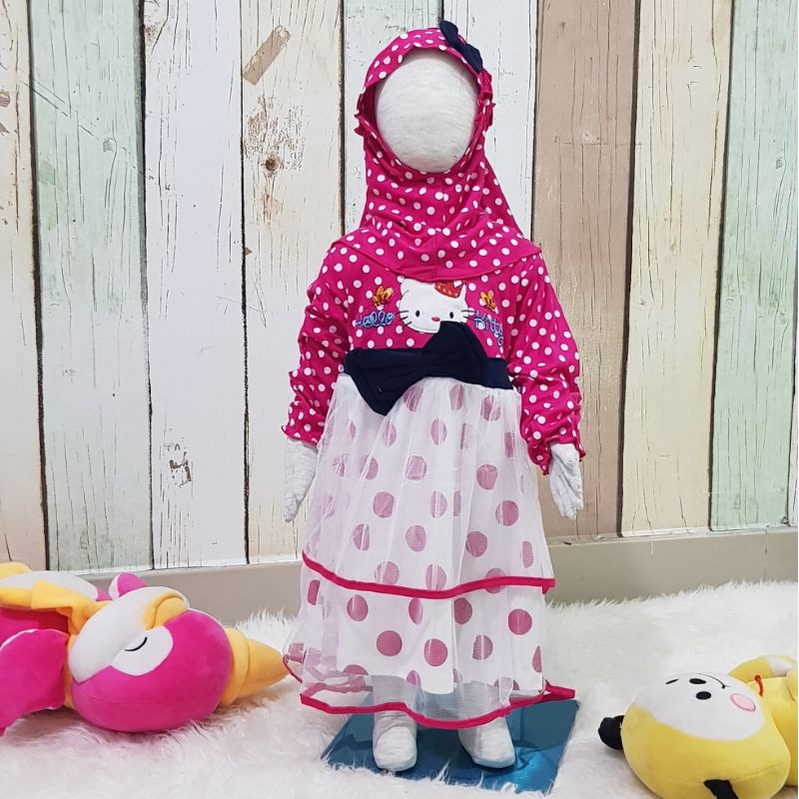 Gamis Anak Bayi Perempuan Hellokitty Tutu - Gamis Anak 1-2Tahun
