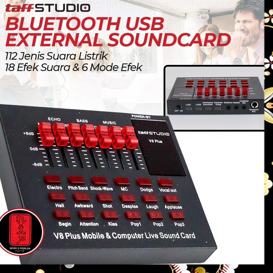 ➽ Soundcard V8 Plus Bluetooth Live Mixer Broadcast Audio USB External / soundcard v8 TaffSTUDIO orig