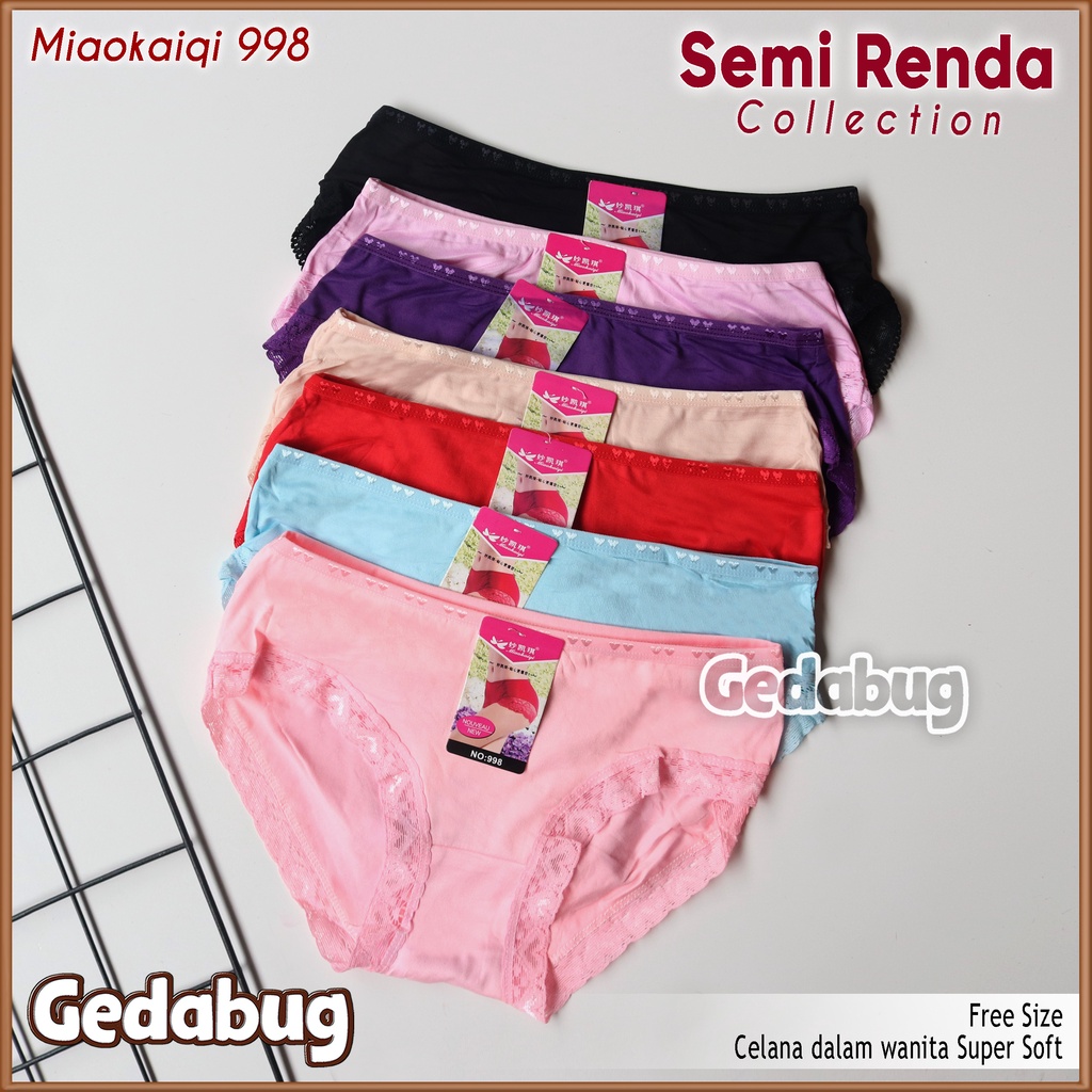 6 Pcs - CD Wanita Miaokaiqi 998 / CD import murah berkualitas  Free Sixe | Gedabug