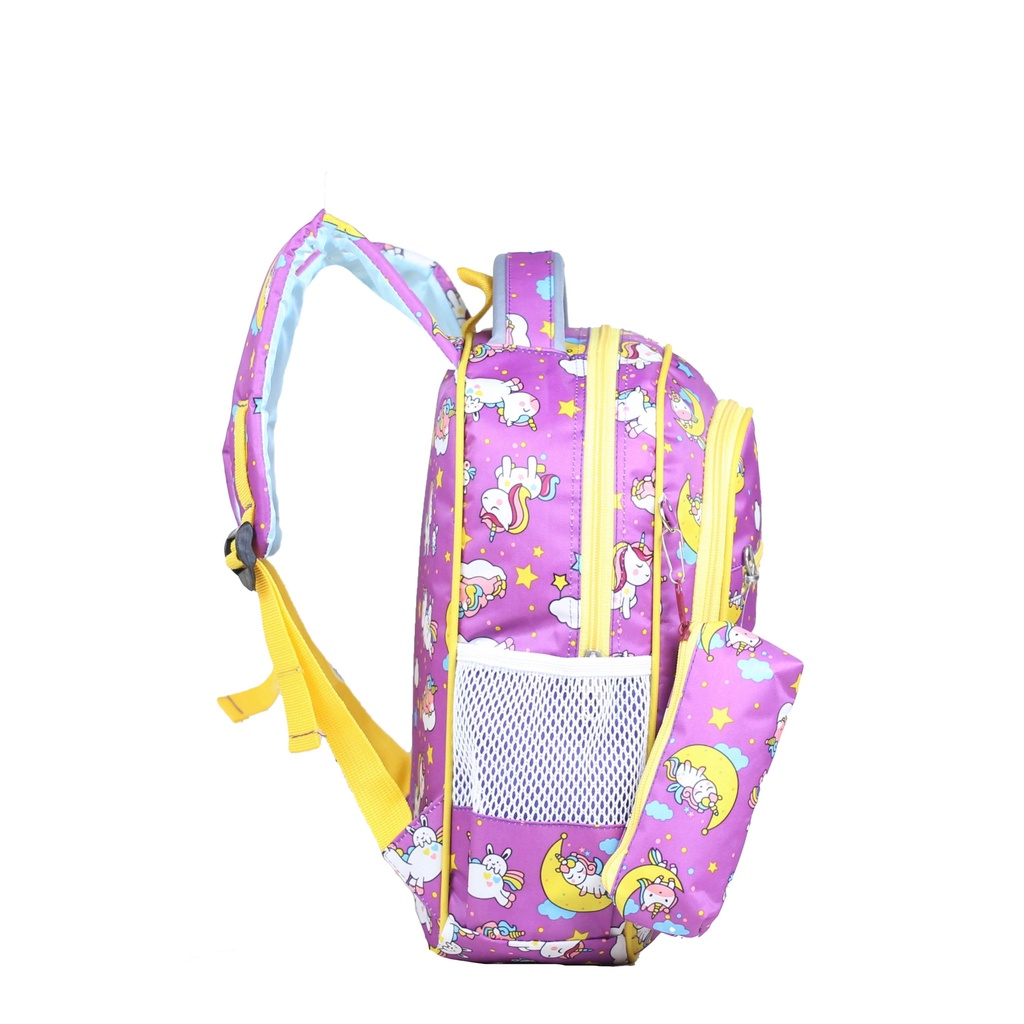 Tas Anak Perempuan Unicorn PAUD TK SD Bonus Tempat Pensil Raincover Ukuran Compact Bahan Tebal Impor Jahitan Kuat Muat LKS Ransel Anak Cewek Sekolah Les Ngaji TPQ TPA Muat Banyak Laptop Ipad In Lucu