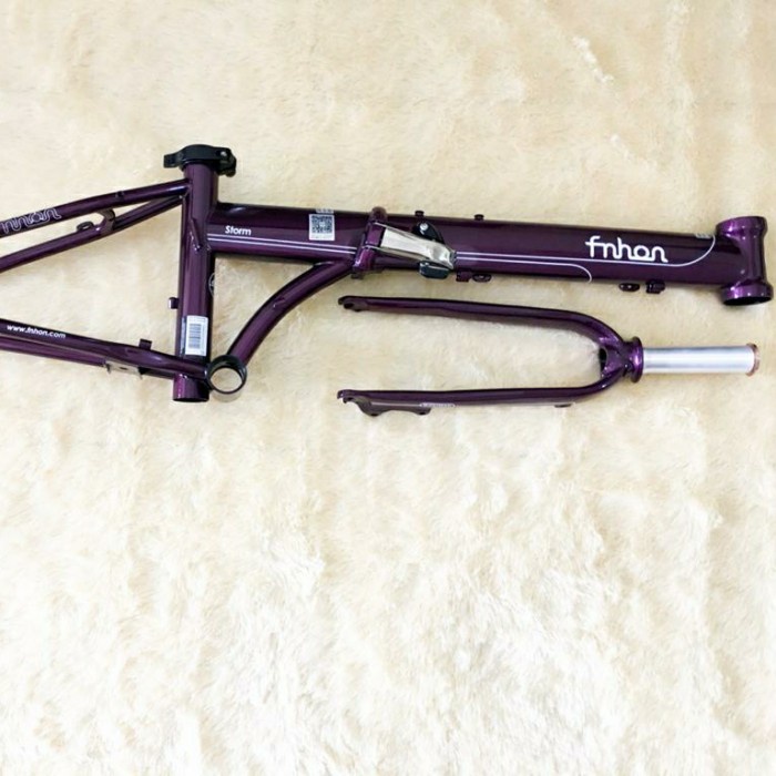 Frame Fork handle post Hp Fnhon Storm ungu discbrake + Handlepost