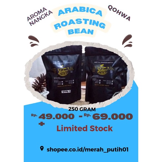 

Kopi Arabica Aroma Nangka 250 gram