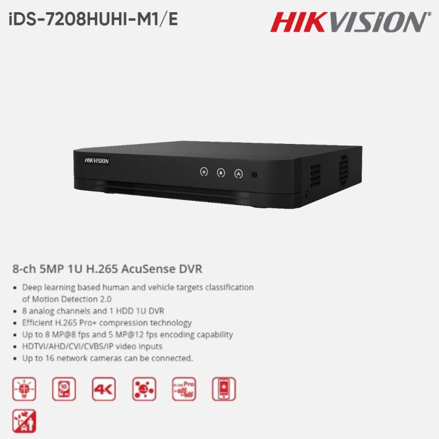 Hikvision iDS-7208HUHI-M1/E DVR 8-ch H.265 AcuSense