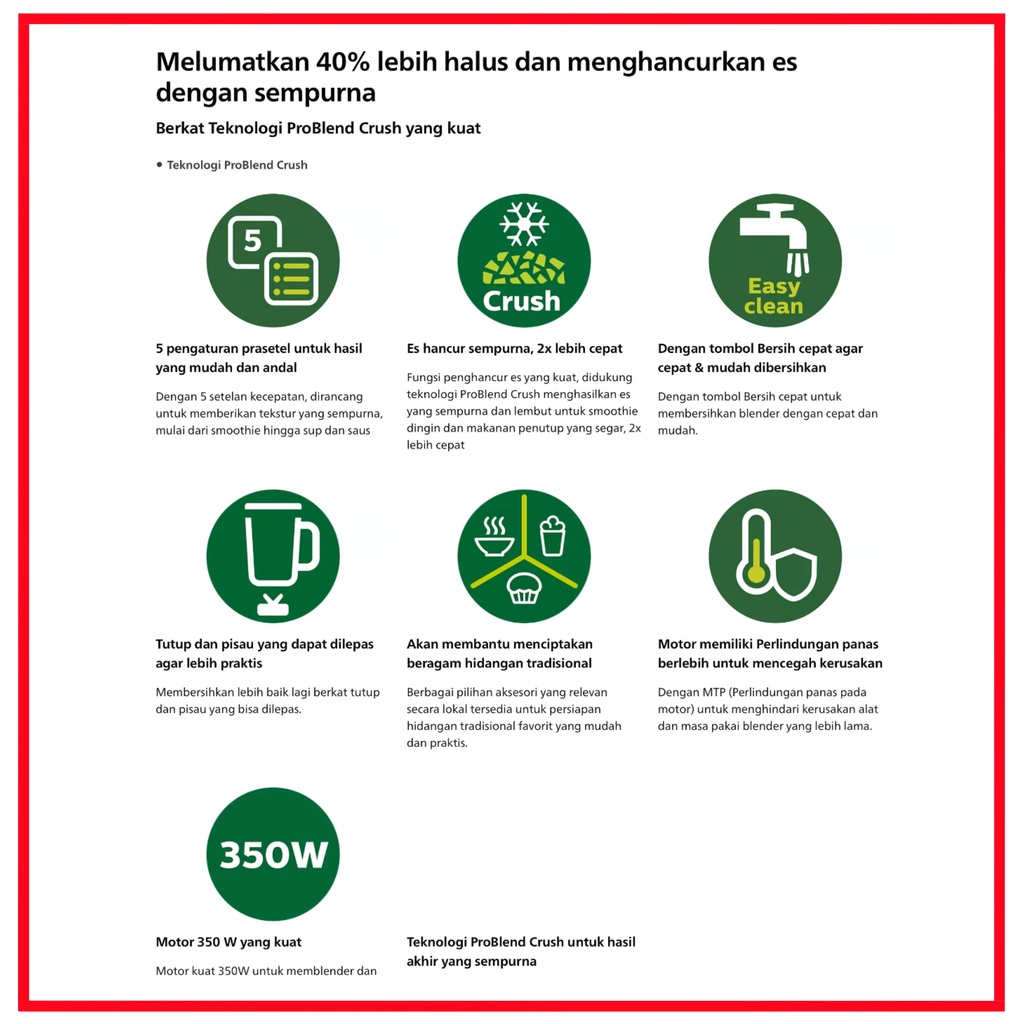 BLENDER PHILIPS PLASTIK HR2223/60 MISTY BLUE HR 2223 GARASI RESMI 2 TAHUN