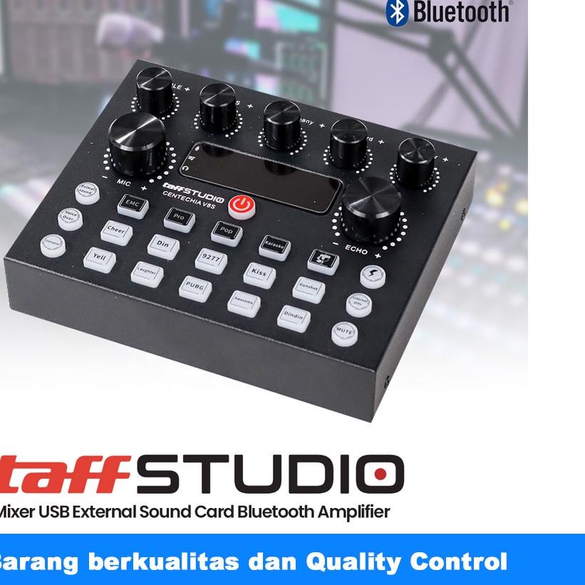 ♫ Taffstudio Centechia Sound Card V8S - USB External Sound Card Bluetooth Soundcard Amplifier Mixer 