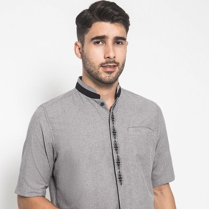 TERMURAH LGS - Regular Fit - Koko - Motif Vertikal - Abu - CSH.285.B1031K.327.C /BAJU KOKO PRIA/BAJU