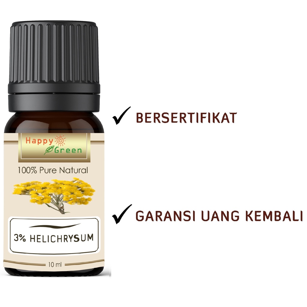 Happy Green 3% Helichrysum Essential Oil - Minyak bunga Immortelle Alami