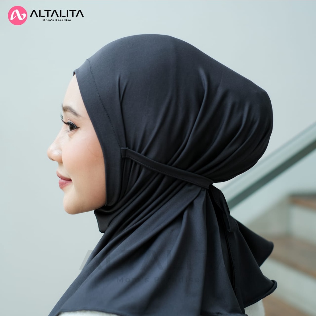 Altalita - Kerudung Bergo Nyta Jilbab Sport Instan Tali Non Pet / Non Pad Bahan Jersey Premium Cocok Untuk Olahraga Volly Futsal Senam dan Sehari-Hari