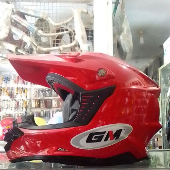 Helm Full Face Helm Gm Cross Red Polos/Full Face Best Seller Storfeecaa