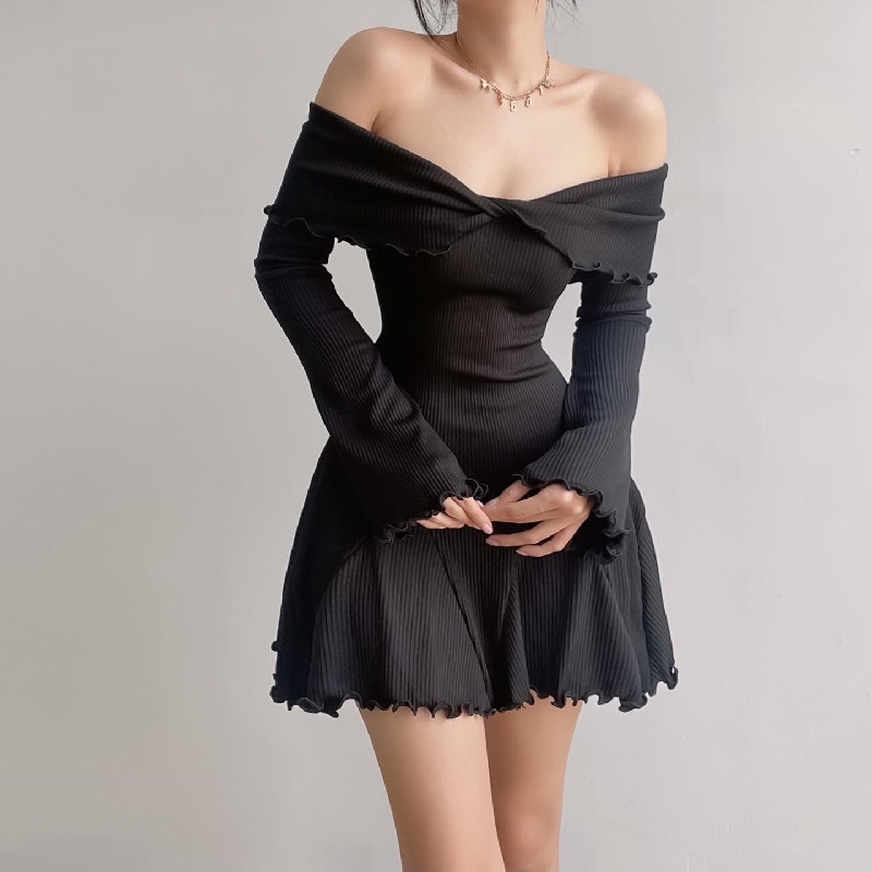 [Premium] Bodysuit With Flared Sleeves Dress 7564