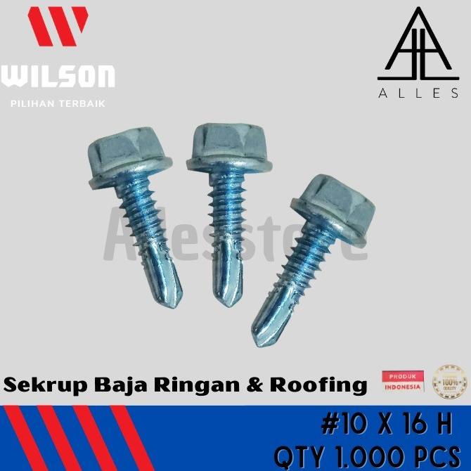 Sekrup Roofing Sekrup Baut Baja Ringan Baut SDS Wilson 10 x 16 mm
