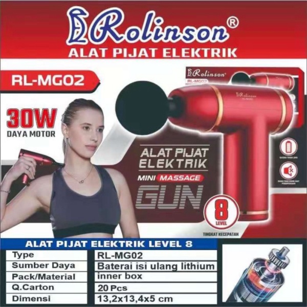 Promo Alat Pijat Elektrik Mini Massage Gun 8 Kecepatan 30W Rolinson RL-MG02 Limited