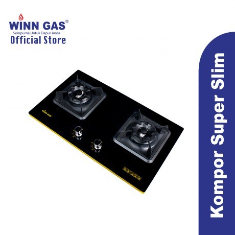 Winn Gas Kompor Super Slim Kompor 2 Tungku W 868 &amp; Paket Kompor selang Regulator W88/W900