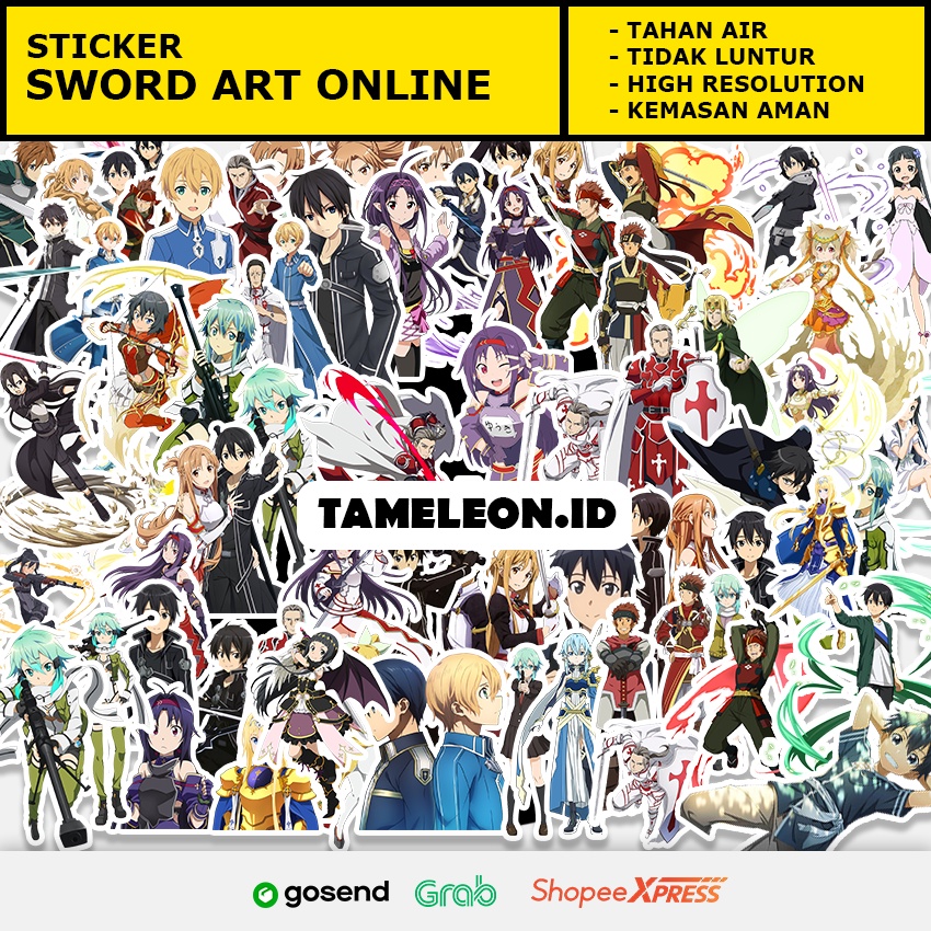 

Sticker Anime Sword Art Online kirito asuna sinon alice Sticker Handphone Sticker Laptop Anti luntur dan pudar