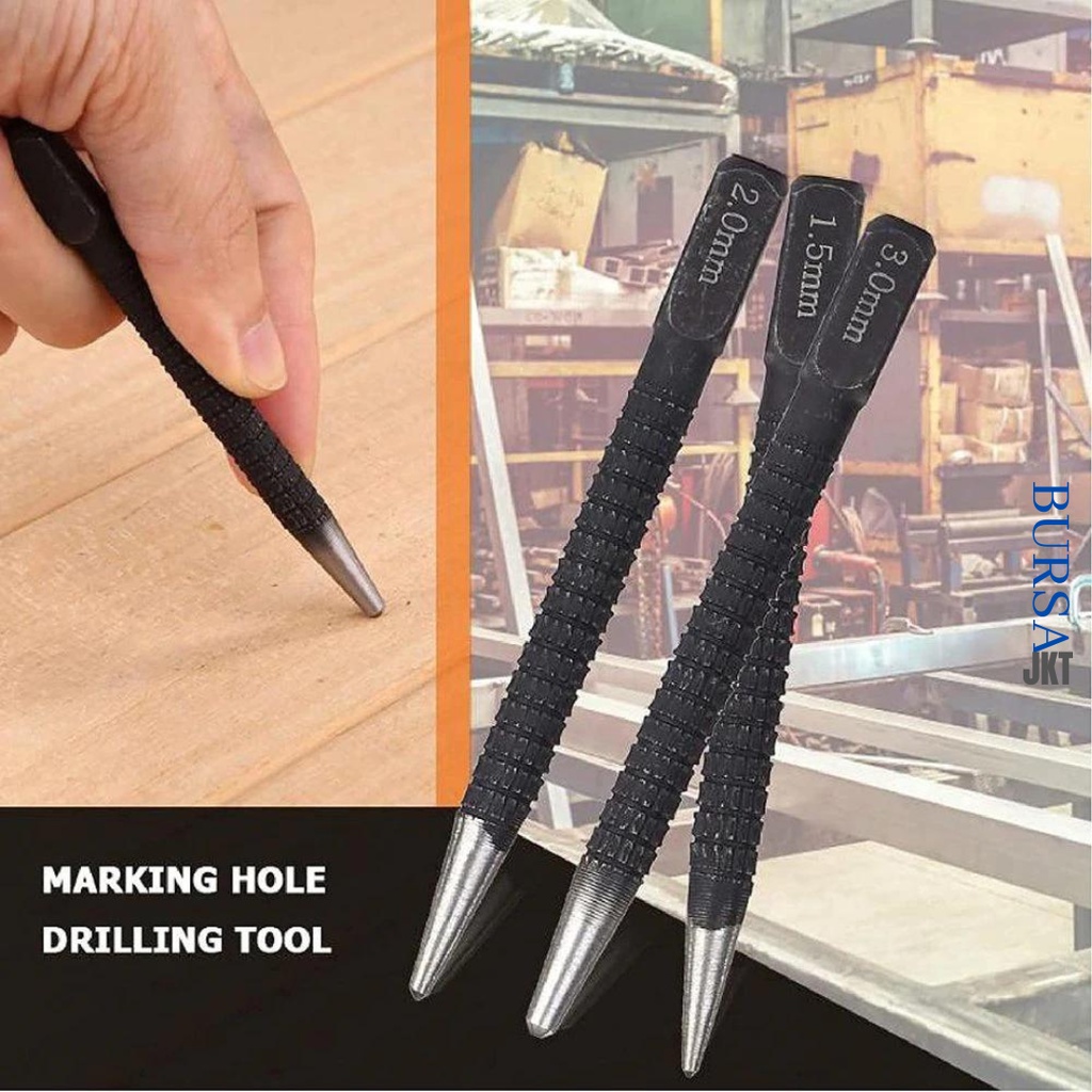 PENANDA TITIK MATA BOR DRILL CENTER PUNCH IMPACT NON SLIP 1.5 MM 2 MM 3 MM