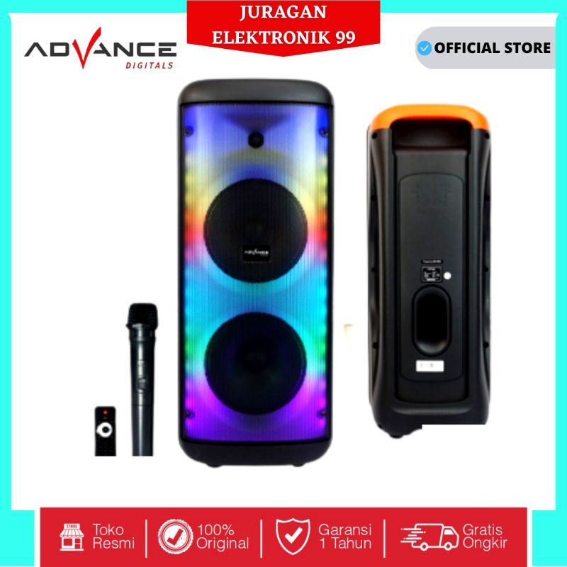 Speaker Portable Karaoke Advance 8"Inch Double KV8290