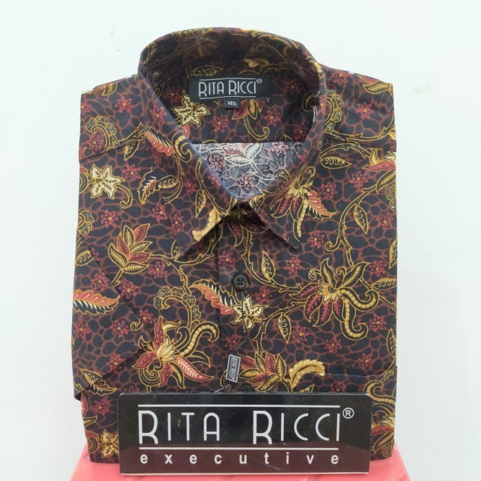 Kemeja Batik Pria RITA RICCI Casual Katun Lengan Pendek Regular Fit