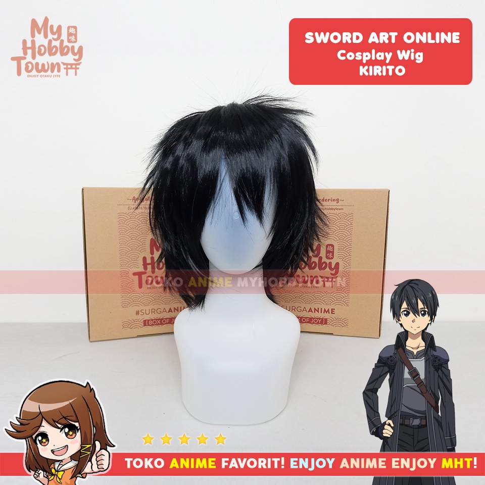 Wig MCoser Black 32 cm 217A - Sword Art Online - Kirito Hitam