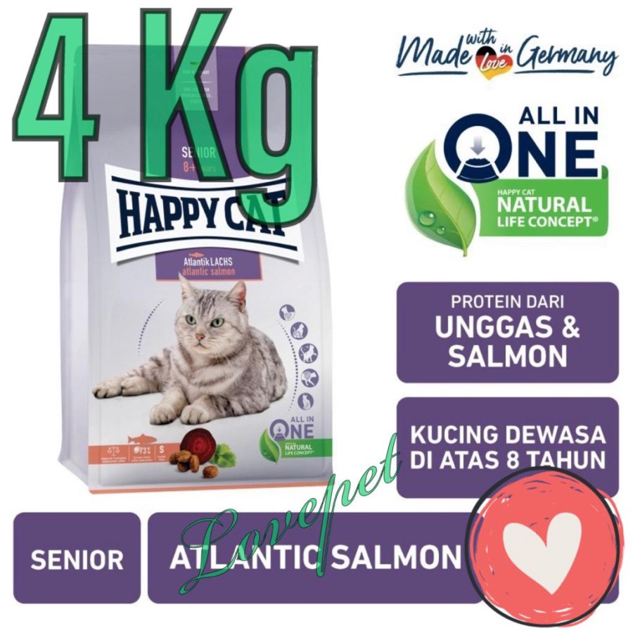 Happy Cat Senior 8+ Atlantic Salmon 4kg