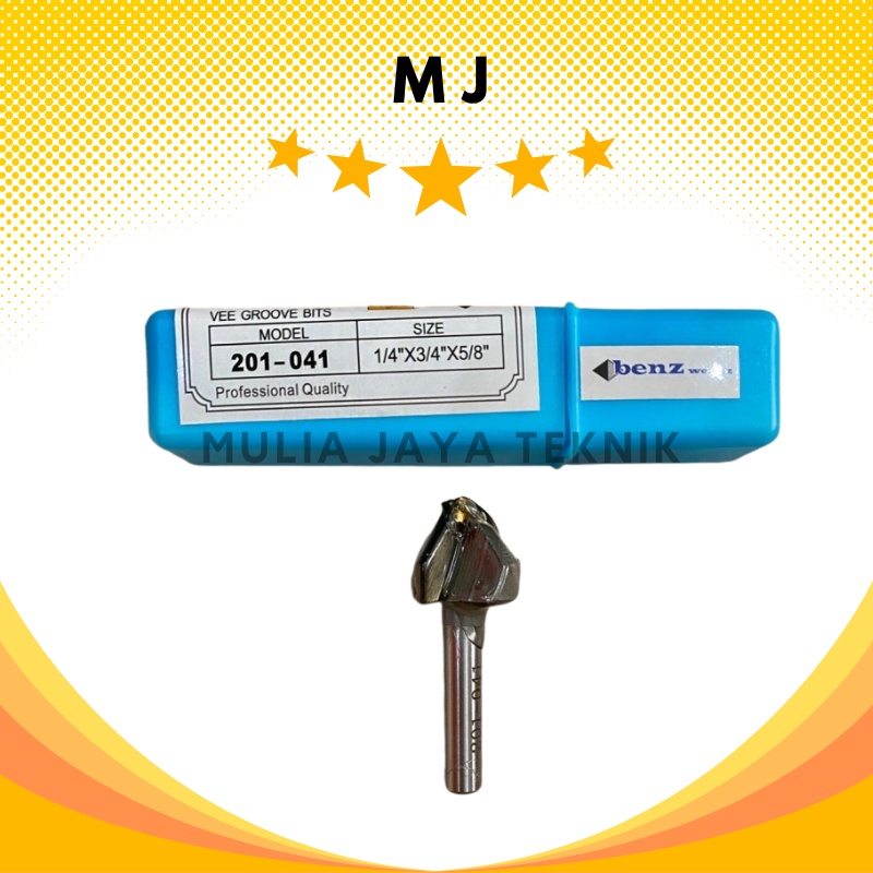Mata Profil / Router Vee Grove Bit 19 mm x 1/4" Benz Werkz ( 201-041 )