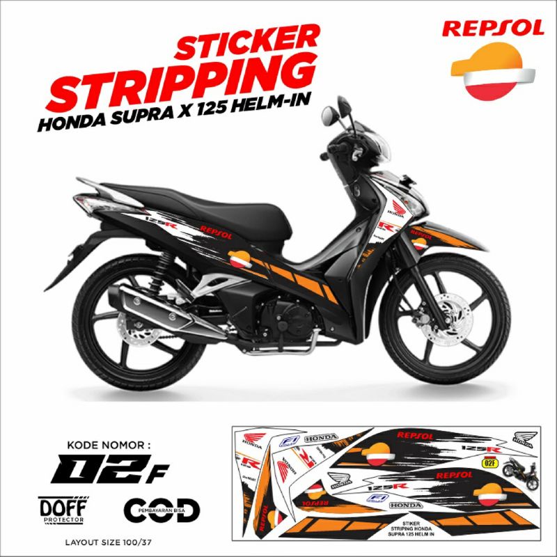 DECAL STRIPING SUPRA-X HELM IN STIKER VARIASI SUPRAX 125