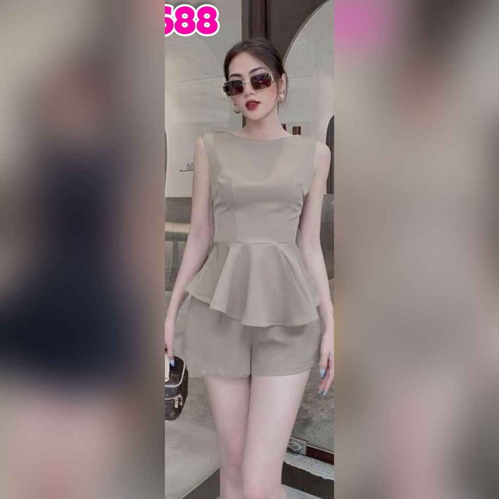 Jumpsuit Wanita Pendek Short JS 668 Kimmi bahan Scuba Press Body Ketat / Jumpsuit Korean Style Modis