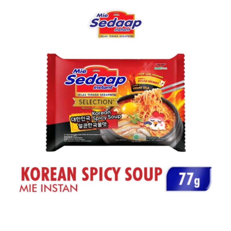 1 DUS - Sedap Sedaap Mie Instan Selection Korean Spicy Soup Karton Isi 40 Pcs