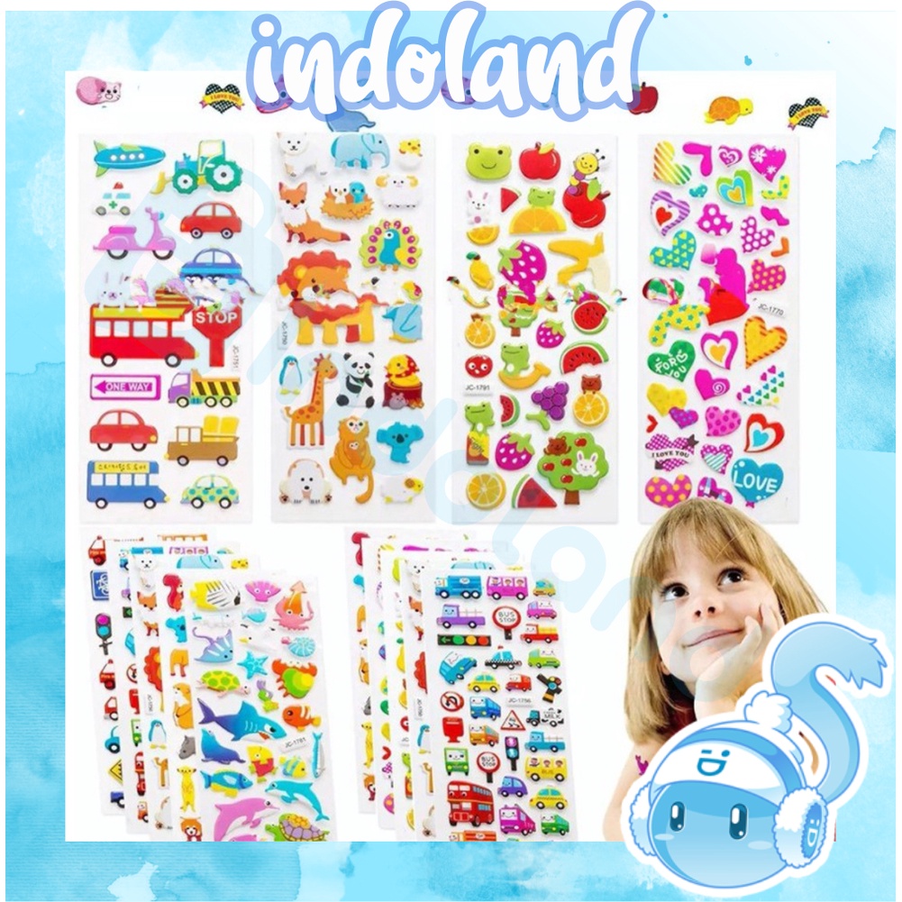 

☀ INDOLAND ☀ STIKER 3D ANAK / STICKER TIMBUL / MAINAN TEMPEL KARAKTER S057