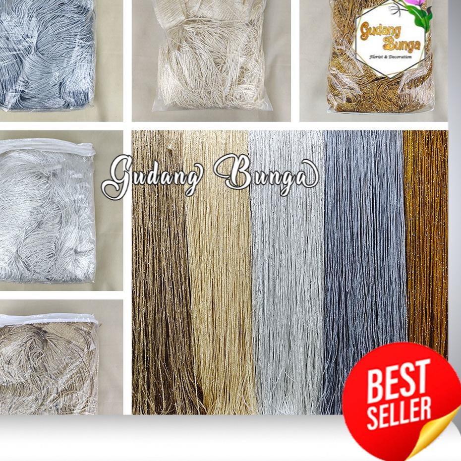 ♞ TIRAI BENANG GLITER 3X3 /TIRAI DEKOR/TIRAI GORDEN/ TIRAI HIAS ➭