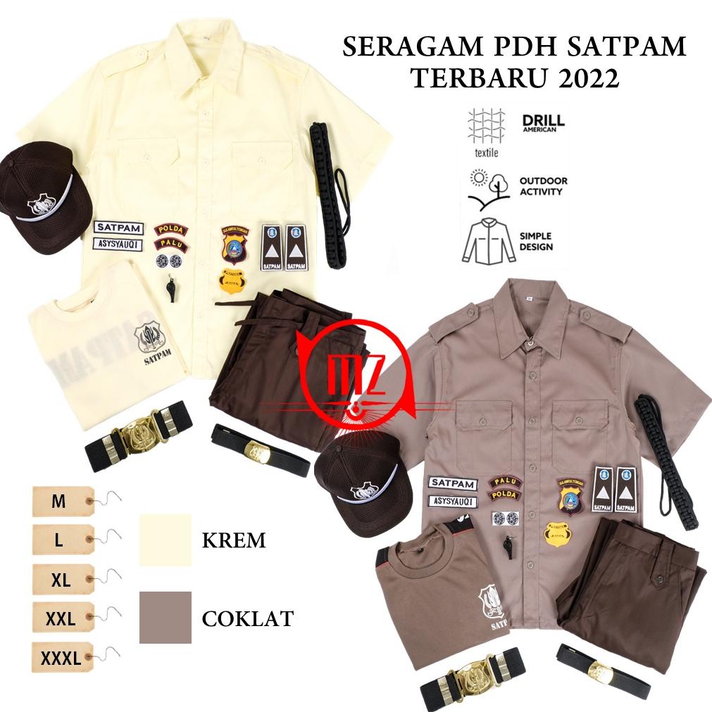 BISA COD Baju Seragam PDH Security Satpam KREM COKLAT Baru Terbaru Setelan Dinas Harian Kerja Kantor