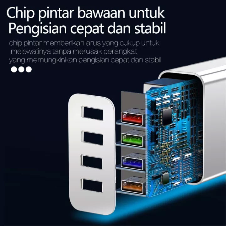 Adapter Charger USB Dengan 4 Colokan USB  - White