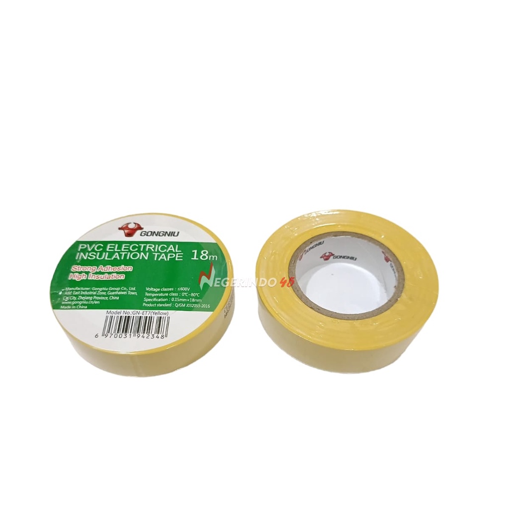 ISOLASI KABEL WARNA 3/4&quot; X 18 METER LAKBAN KABEL INSULATION TAPE ELECTRICAL