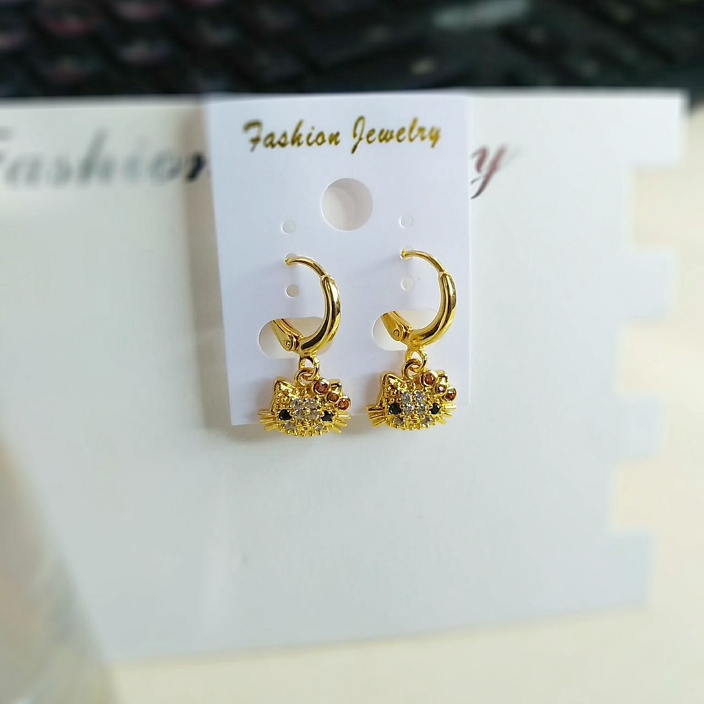 AV116 Grosir Anting Anak Motif Cat Permata