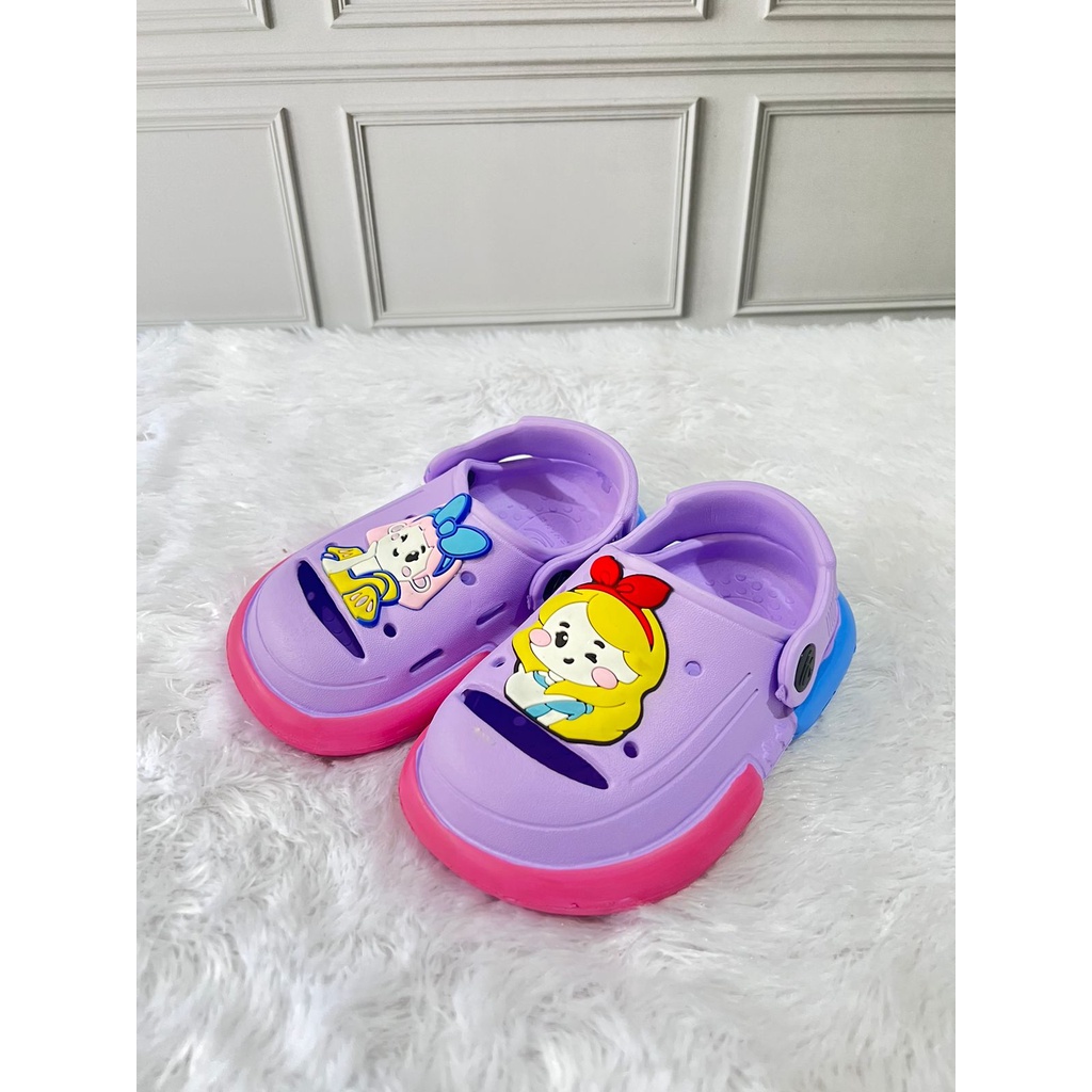 DX-523D Sandal Anak Perempuan Cewek Selop Tali Belakang Karakter Princess Merek Dulux Ukuran 25-30