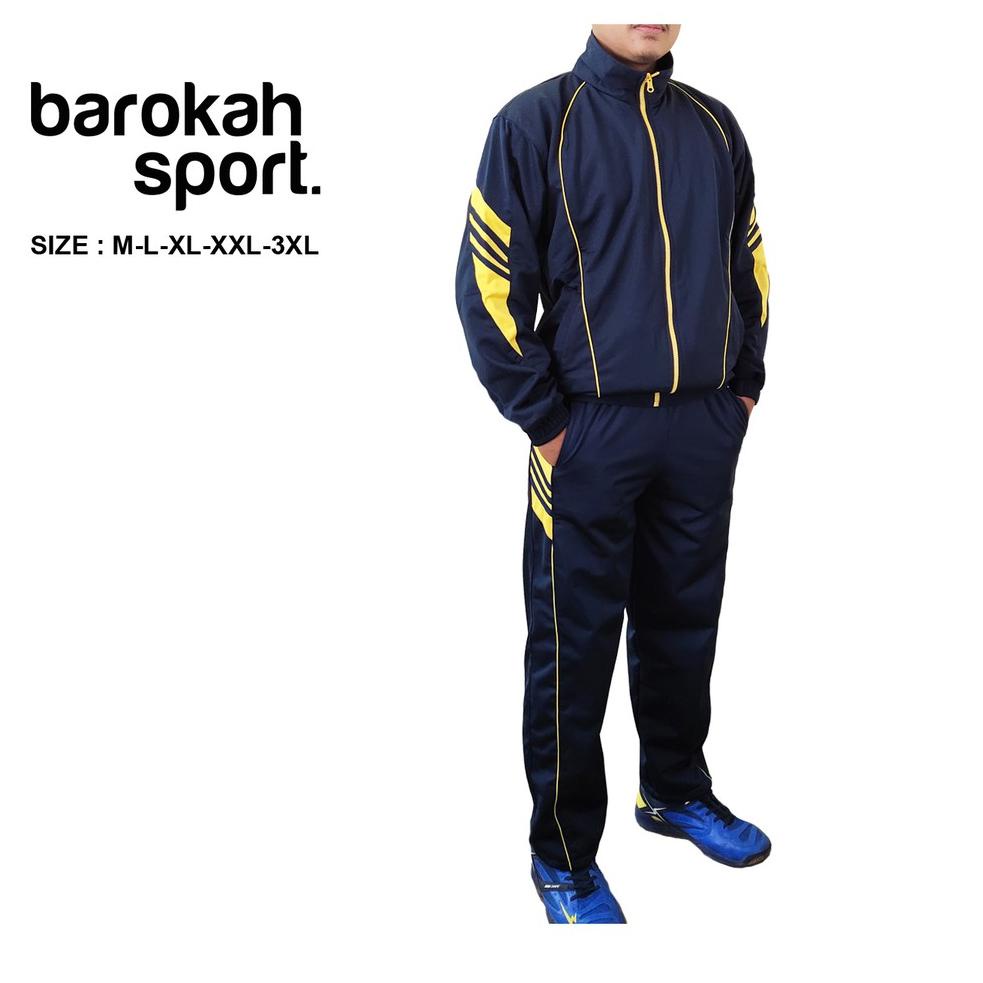 STOK TERBARU barokah sport/fashion pria/Jaket olahraga stelan/set olahraga jaket celana/jaket traini