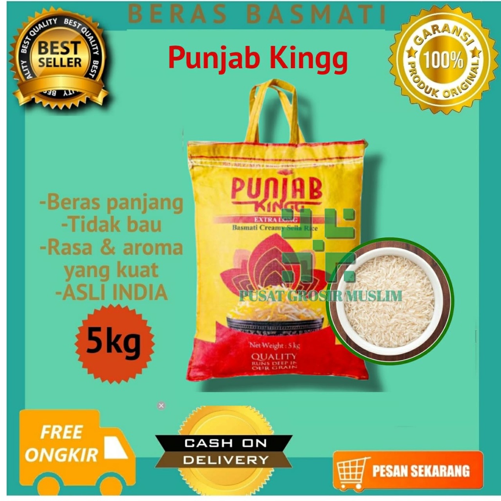 Promo Beras Basmati 5kg Abu Kass, Daawat, White Pearl, Punjab Kingg Original Premium Dijamin!!!